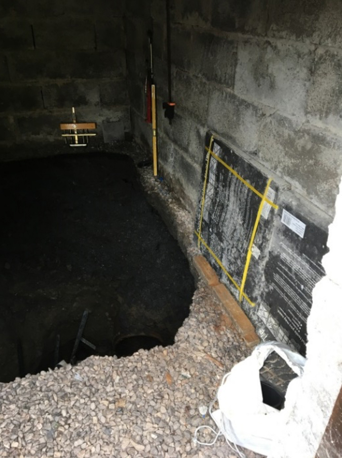 culverted watercourse - excavating garage