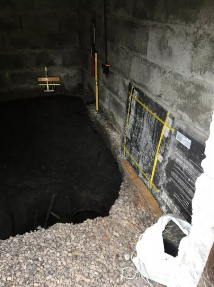 culverted watercourse - excavating garage