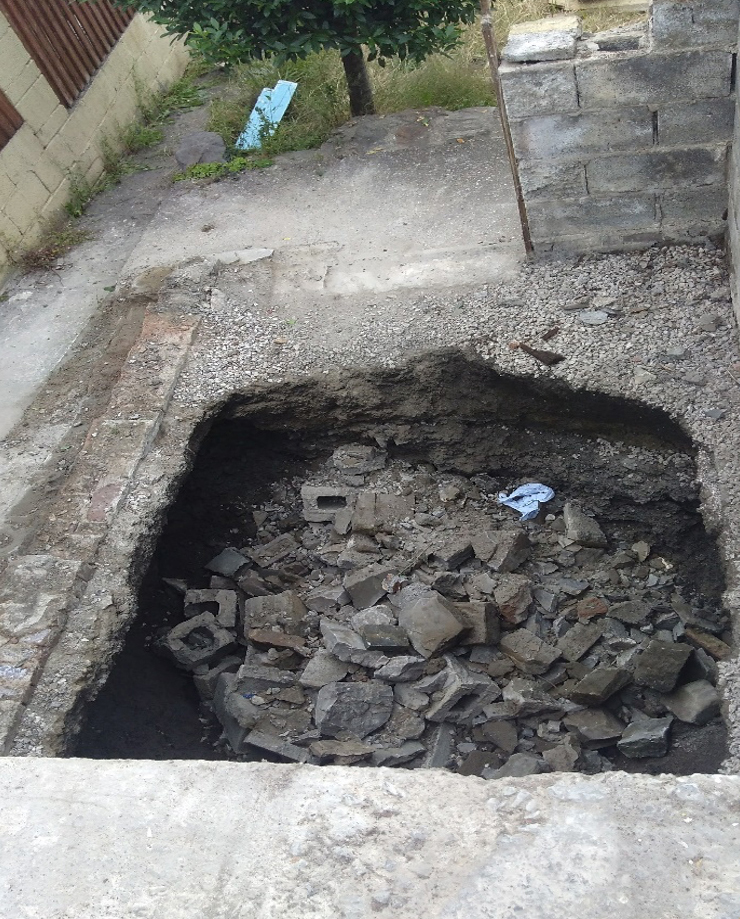 culverted watercourse - reinstallating of contrete floor slab