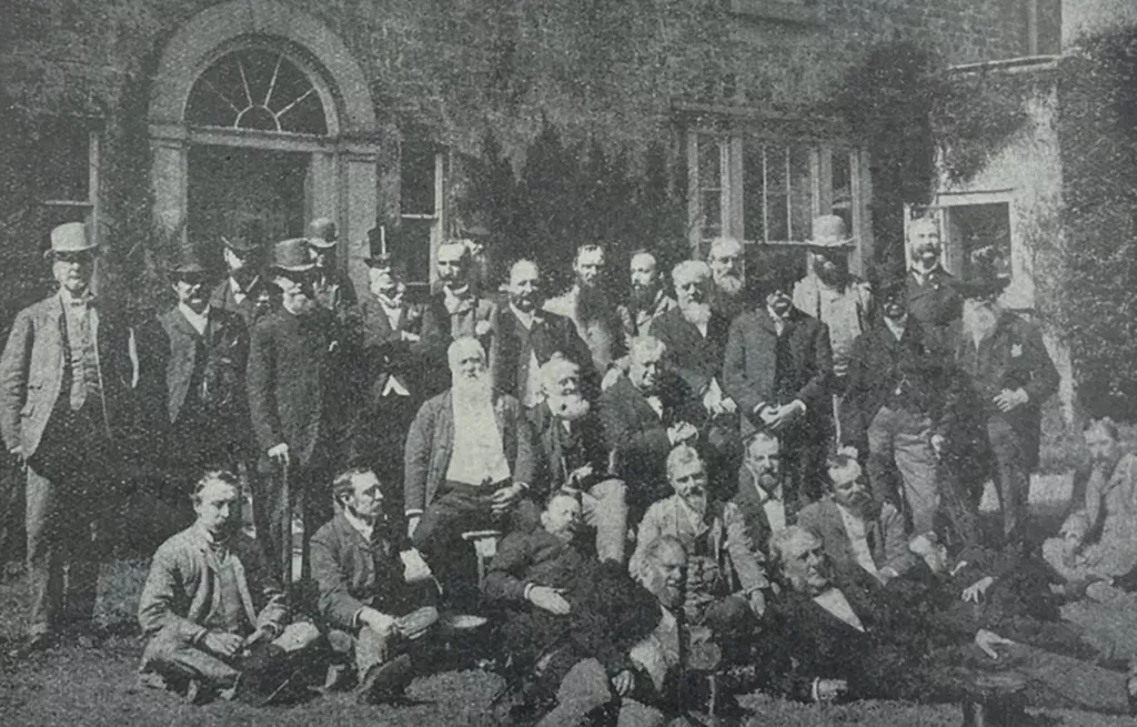 Members of the Insurance Institute of Manchester attend the institutes annual picnic at Hawkstone in 1887