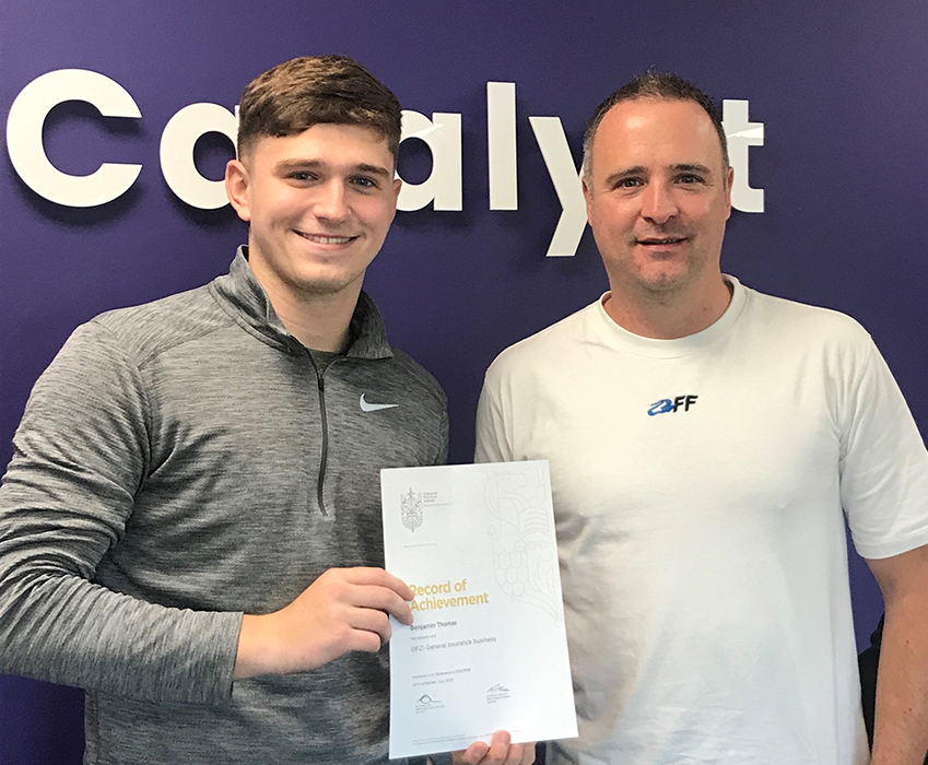 Catalyst Ben Thomas pres Brad Jackson - Chartered Insurance Institute Certificate