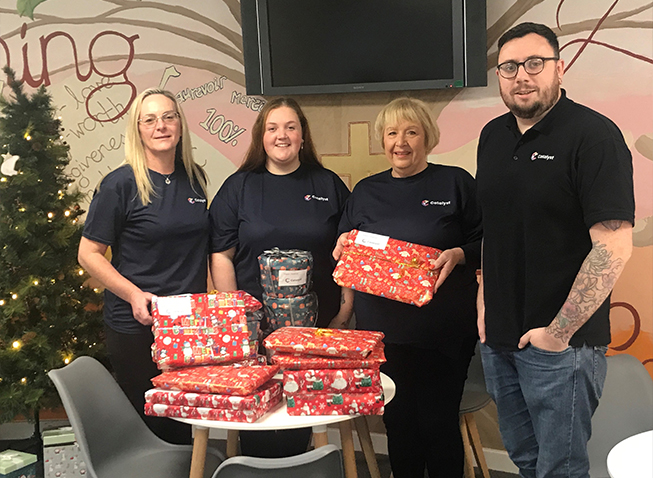 Catalyst at Holy Cross gift presentation